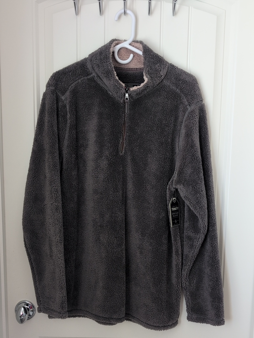 NWT - AMERICAN TRADITION TRINITY Men's Plush Half-Zip Jacket - Charcoal